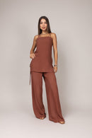 Conjunto marrom claro